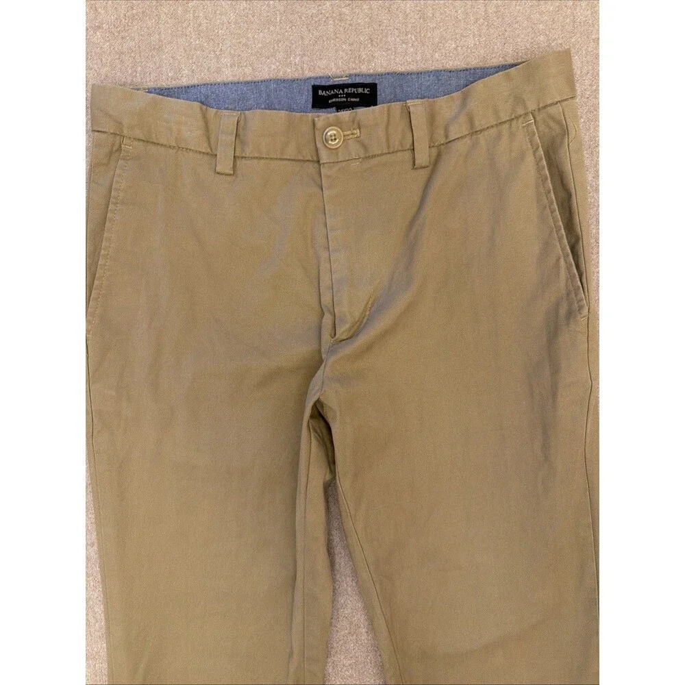 Banana Republic Emerson Chino Pants Men 31 x 32 Straight Leg Preppy Office Beige